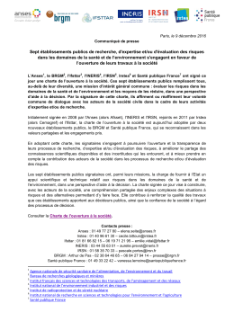 Download: Communiqu&eacute; de presse (pdf, 250.7 Ko)