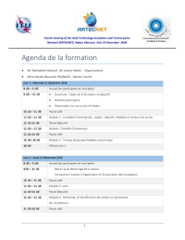 Agenda de la formation