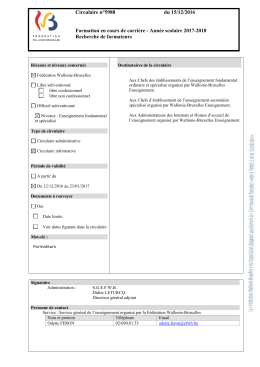 Circulaire n°5988 du 15/12/2016 Formation en cours de carrière