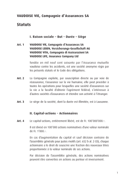Vaudoise Leben, Versicherungs-Gesellschaft AG (nur in Franz&ouml;sisch)