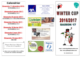 SCRAMBLE A 4 BOURBONNAIS Dimanche 5 f&eacute;vrier 2017