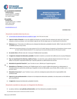 CENTRE DE FORMALITES DES ENTREPRISES Tel : 03 26 50 62 05