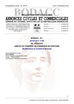 annonces civiles et commerciales