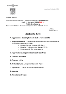 ordre du jour - Mairie de Aubepierre - Ozouer-Le