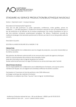 stagiaire au service production/biliotheque musicale