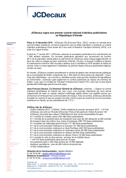 JCDecaux signe son premier contrat national d`abribus publicitaires