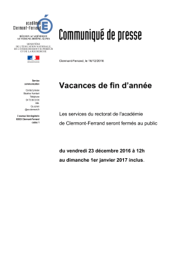 Paris le - Acad&eacute;mie de Clermont