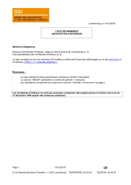Liste des membres architectes d`int&eacute;rieur