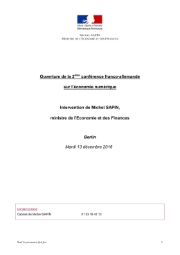 `lInnovation et de l`Economie numérique
