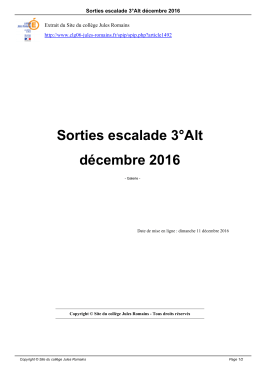 Sorties escalade 3°Alt décembre 2016