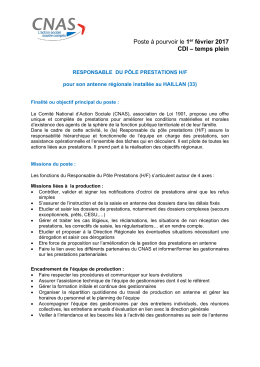 Responsable du pôle prestations (H/F)