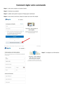 Comment r&eacute;gler votre commande