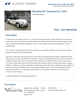 Porsche 911 Carrera 3.2 (1989) Prix ​​sur demande