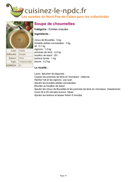 Soupe de choumettes - cuisinez-le