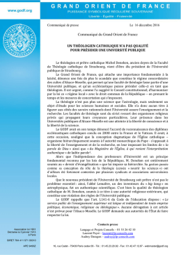 un théologien catholique n`a pas qualité pour présider