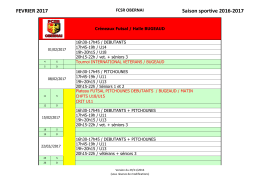 FEVRIER 2017 Saison sportive 2016-2017