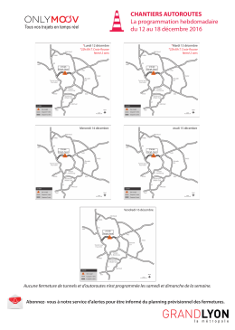 CHANTIERS AUTOROUTES La programmation