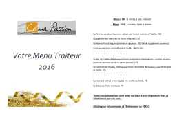 Votre Menu Traiteur 2016