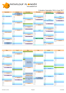 Calendrier 2016 2017