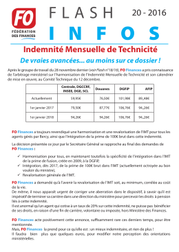 I N F O S - Fédération FO Finances
