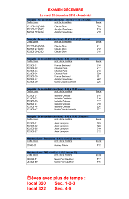 l`horaire complet