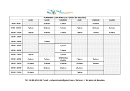 PLANNING COACHING 2017 le 13 décembre 2016