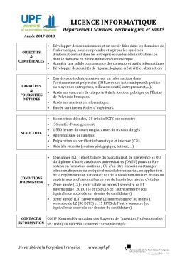 licence informatique - Université de la Polynésie Française