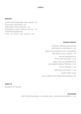 Lunch menu - Restauranthavfruen.dk