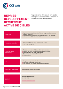 Reprise-développement Recherche active de cibles