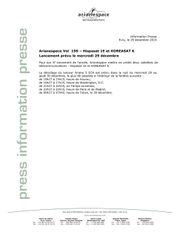 Arianespace Vol 199 &ndash; Hispasat 1E et KOREASAT 6 Lancement