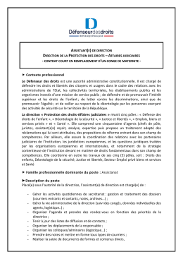 Assistant(e) - Le Défenseur des Droits
