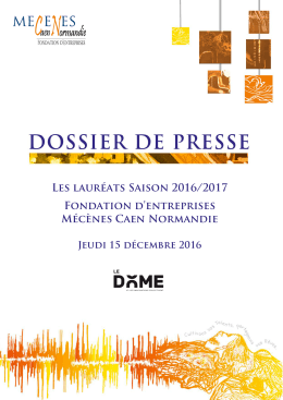 Les laur&eacute;ats Saison 2016/2017 Fondation d`entreprises M&eacute;c&egrave;nes