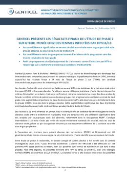 genticel présente les résultats finaux de l`étude de