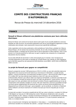 Revue de presse du 14 décembre