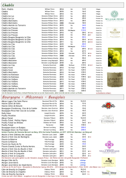 Chablis Bourgogne - M&acirc;connais