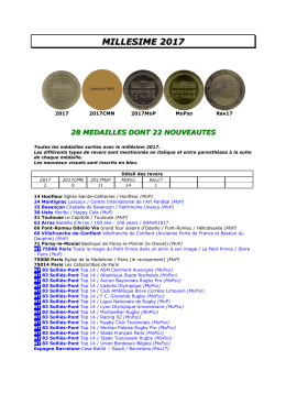 2017 - M&eacute;daille