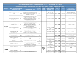 Ouvrir le tableau de participation au programme de formation