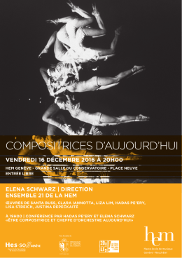 compositrices d`aujourd`hui - HES
