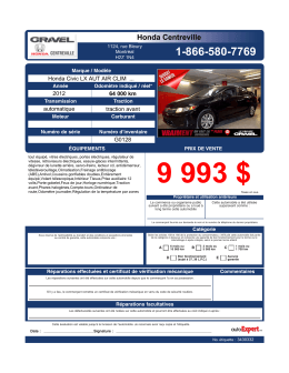 Imprimer fiche - Honda Centreville