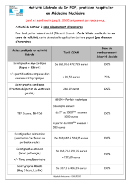 A Activité Libérale du Dr POP, praticien hospitalier en