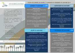 MENUS semaine du 17 au 20 janvier