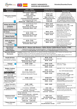 Horarios y Precios - Turismo de Córdoba