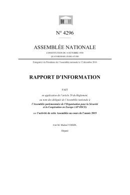 N° 4296 ASSEMBLÉE NATIONALE RAPPORT D`INFORMATION