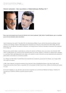 S&ucirc;ret&eacute; nationale : Qui succ&egrave;dera &agrave; Abderrahmane Belhaj