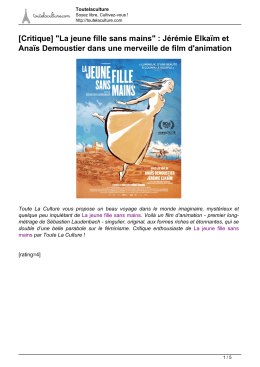 [Critique] "La jeune fille sans mains" : Jérémie