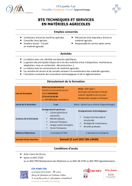 bts techniques et services en matériels agricoles