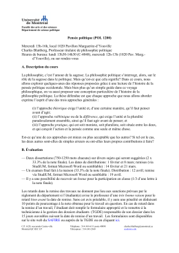 Pensée politique (POL 1200A) - Département de science politique