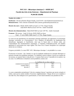 PHY3131 - Département de physique