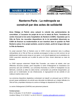 Nanterre-Paris : La métropole se construit par des actes de solidarité