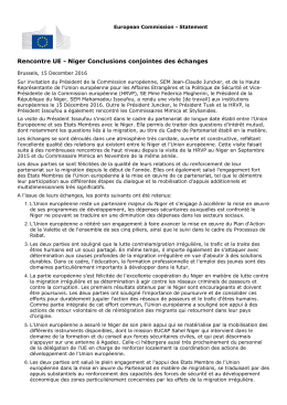 Rencontre UE - Niger Conclusions conjointes des &eacute;changes